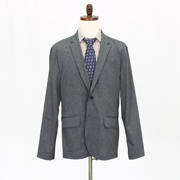 Kenneth Cole Other - Kenneth Cole 46L Gray Solid 2-Button Sport Coat Blazer Jacket G520